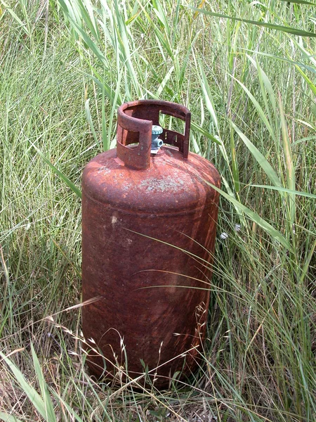 Rusted gas bottle