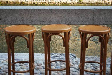 Three old bar stools clipart