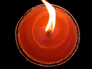 Red candle and flame clipart