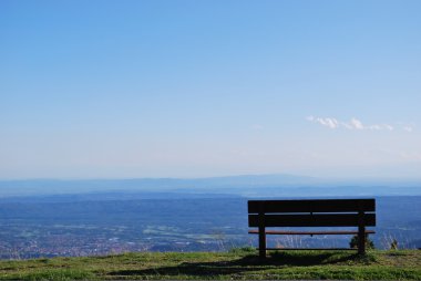 Bench with panoramic view clipart