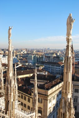 Panoramic view of Milan clipart