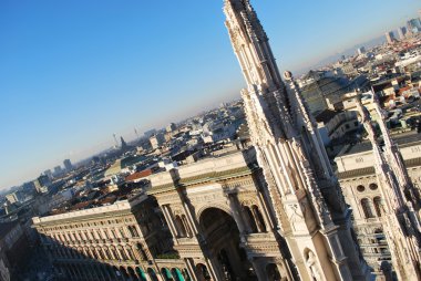 Panoramic view of Milan clipart