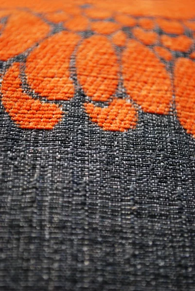 グレーとオレンジ色の布のテクスチャ — ストック写真