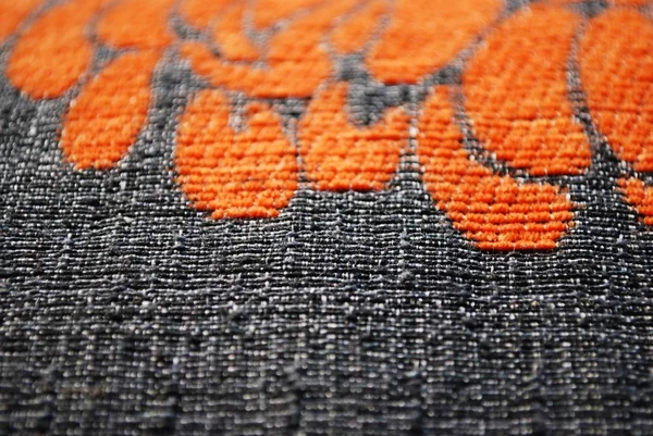Gray and orange fabric texture — Stock Photo, Image