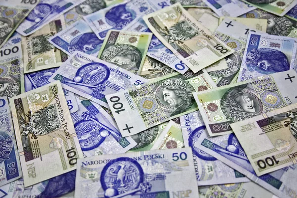 Polnisches Geld "100 und 50 Zloty" Stockfoto