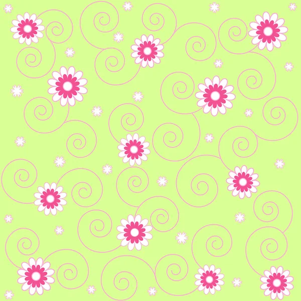 Flowers and swirls — Stock Photo, Image