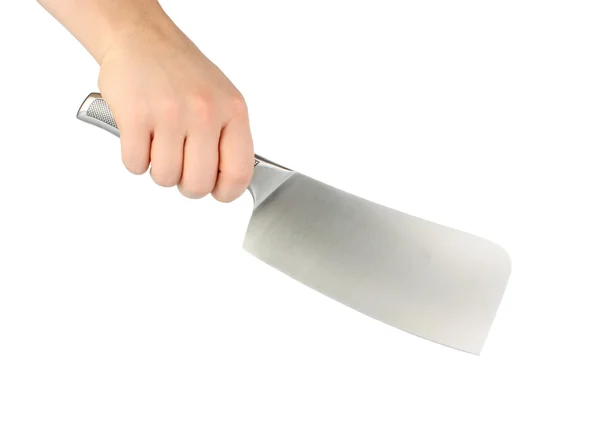 Knife for meat in hand — Stock Photo, Image