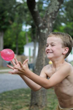 Catching The Balloon clipart