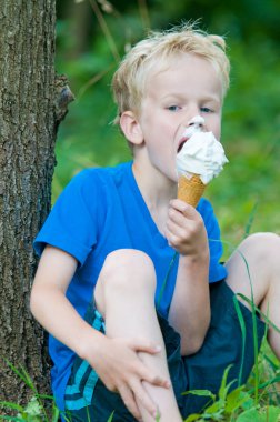 Enjoying an icecream