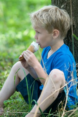 Enjoying an icecream