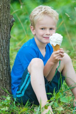 Enjoying an icecream