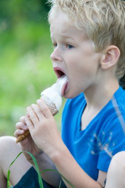 Enjoying an icecream