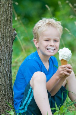 Enjoying an icecream