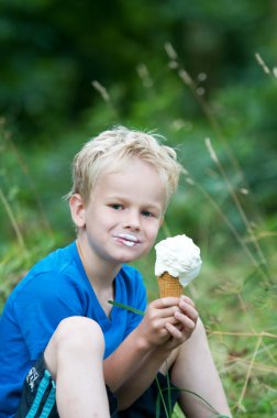 Enjoying an icecream