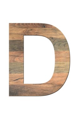 Wooden Letter D clipart