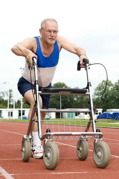 Active Senior With Walker — Stock Photo, Image