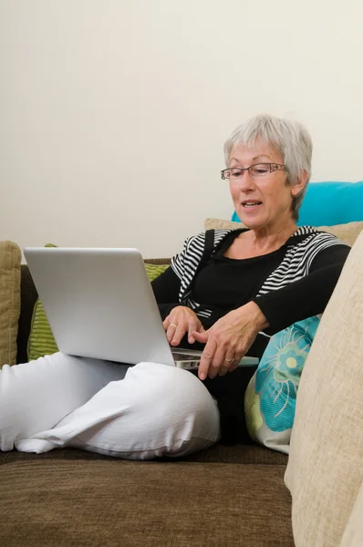 Mujer mayor en un ordenador portátil - 2 —  Fotos de Stock