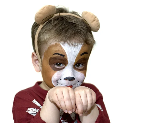 Face painted five year old — Stock Photo, Image