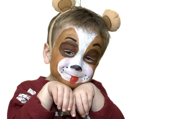 Face painted five year old — Stock Photo, Image