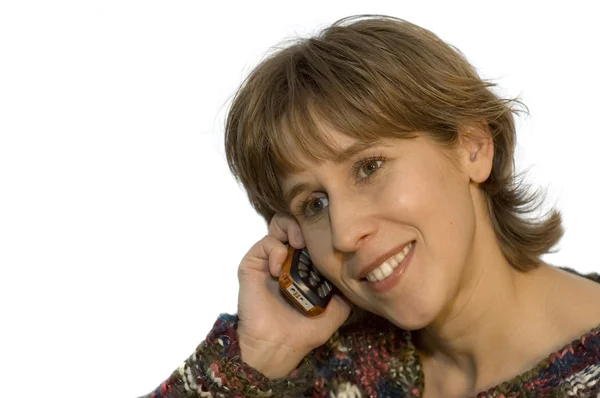 휴대 전화를 가진 여자 — 스톡 사진