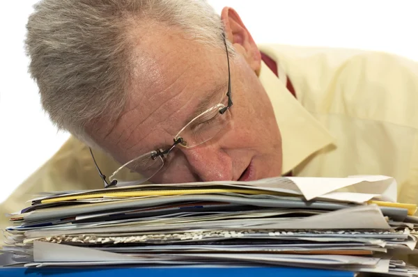 Exhausted senior businessman — Stock Photo, Image
