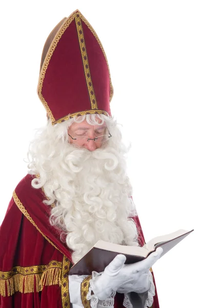 Sinterklaas och hans bok — Stockfoto