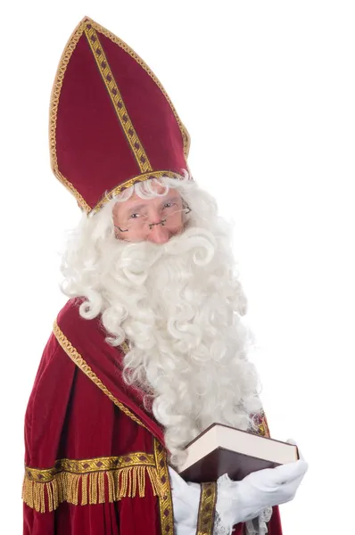Sinterklaas en zijn boek — Stockfoto