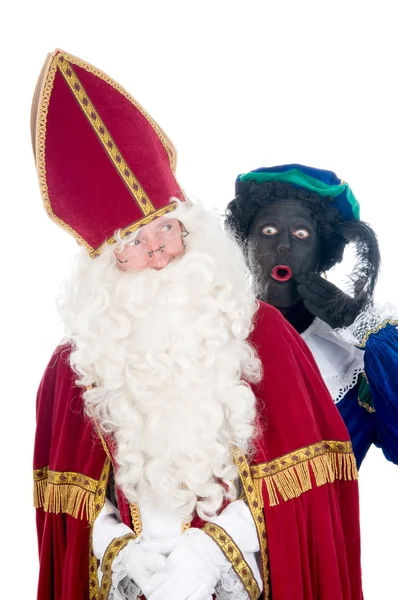 Saint Nicholas and his helper — Stock Photo, Image