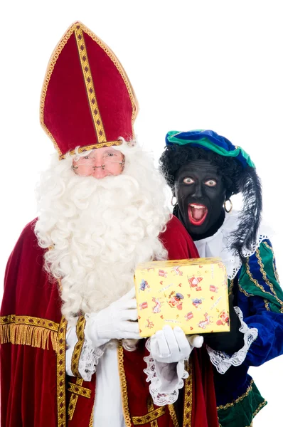 Sint Nicolaas en zijn helper — Stockfoto