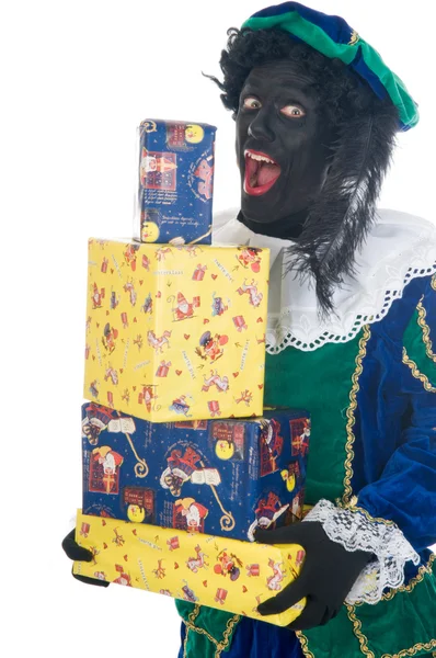 Zwarte Piet з подарунками — стокове фото