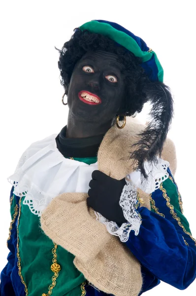 Zwarte Piet com saco — Fotografia de Stock