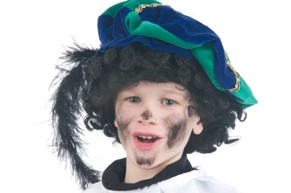 Criança jogando Zwarte Piet ou Black Pete — Fotografia de Stock