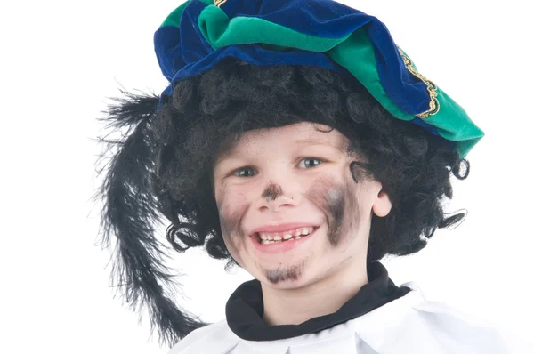 Kind spielt Zwarte Piet oder Black pete — Stockfoto