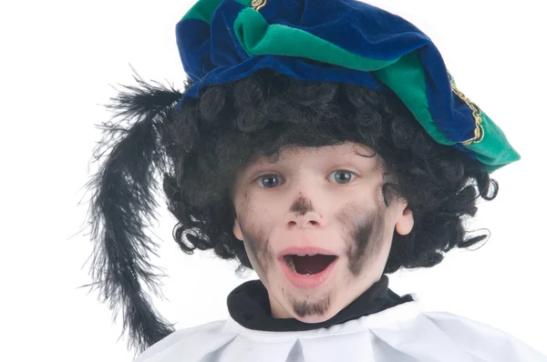 Enfant jouant Zwarte Piet ou Black Pete — Photo