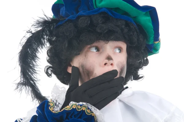 Bambino che gioca a Zwarte Piet o Black Pete — Foto Stock
