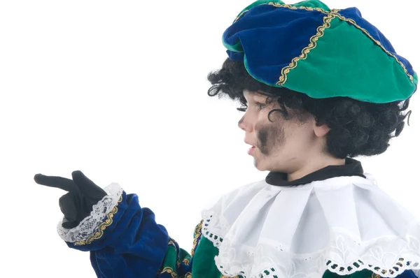 Kind spielt Zwarte Piet oder Black pete — Stockfoto
