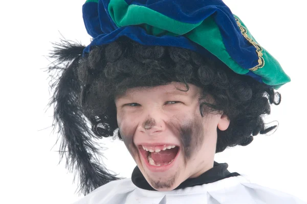 Bambino che gioca a Zwarte Piet o Black Pete — Foto Stock