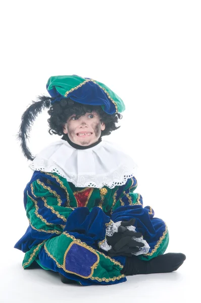 Niño jugando Zwarte Piet o Pete Negro — Foto de Stock