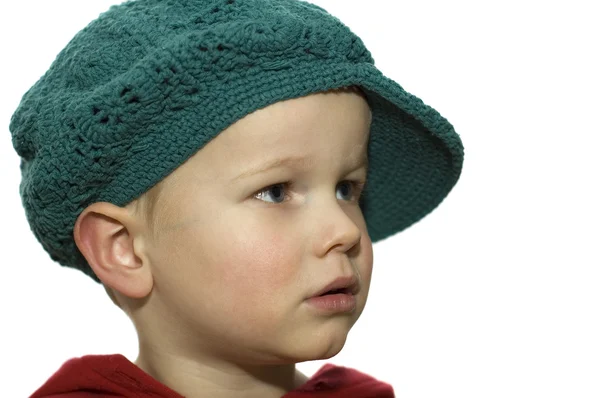 A kisfiú 4 kalapban — Stock Fotó