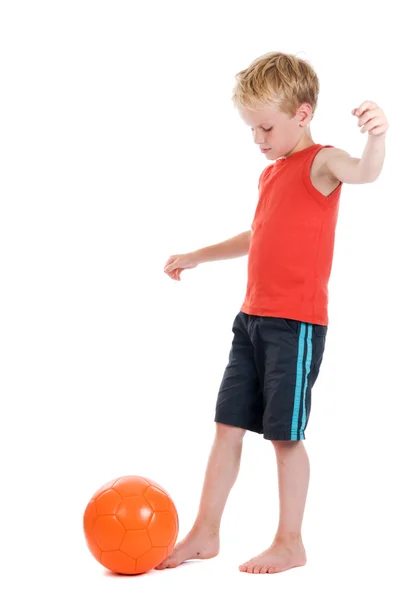 Boy With Football — Stock Photo, Image