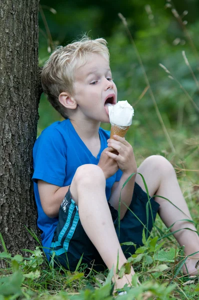 Desfrutando de um gelado — Fotografia de Stock