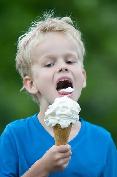 아이스크림 즐기기 — 스톡 사진