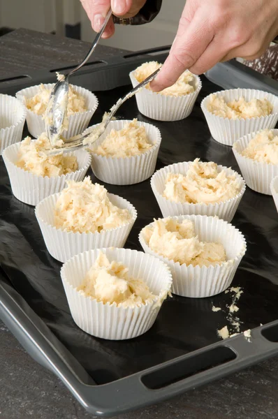 stock image Cakecups Filled With Dough