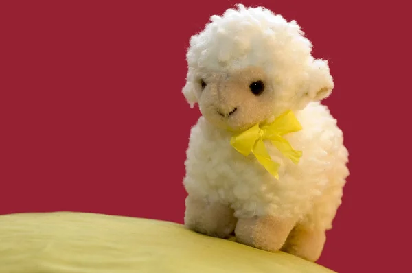 Una oveja de juguete en primavera — Foto de Stock