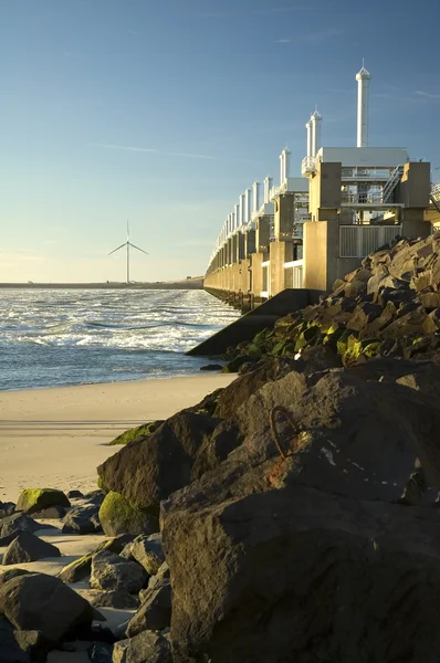 Stock image Storm surge barrier in Zeeland, Holland.