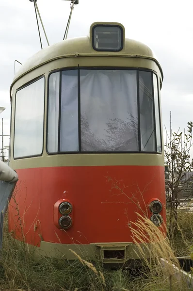 Vecchio tram dalla parte anteriore — Foto Stock