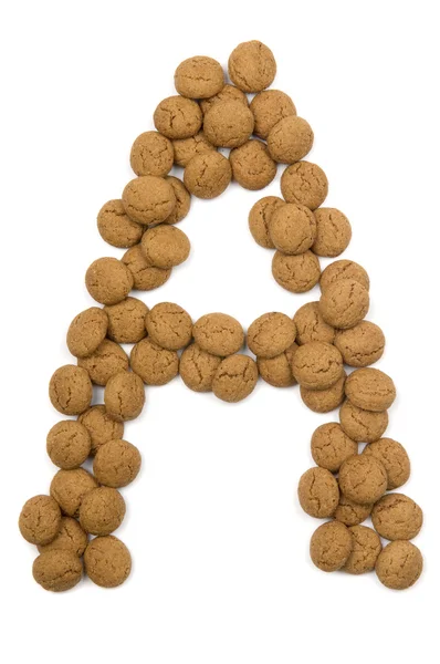 Имбирный ореховый алфавит А — стоковое фото