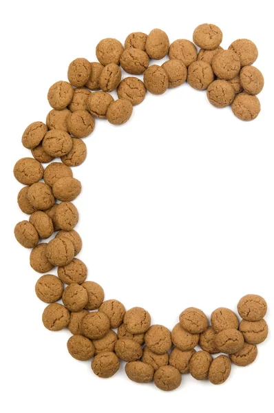 Ginger nakrętki alfabet c — Zdjęcie stockowe