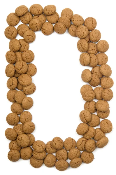 Ginger Nut Alphabet D — Stock Photo, Image