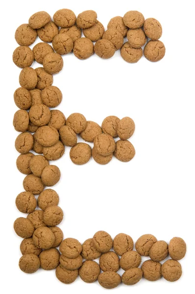 Алфавит имбирного ореха Е — стоковое фото